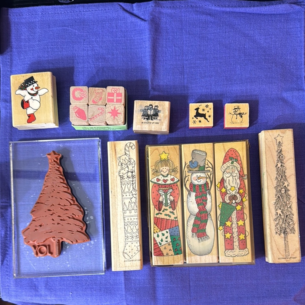 Festive Wooden Stamp Set for Kids